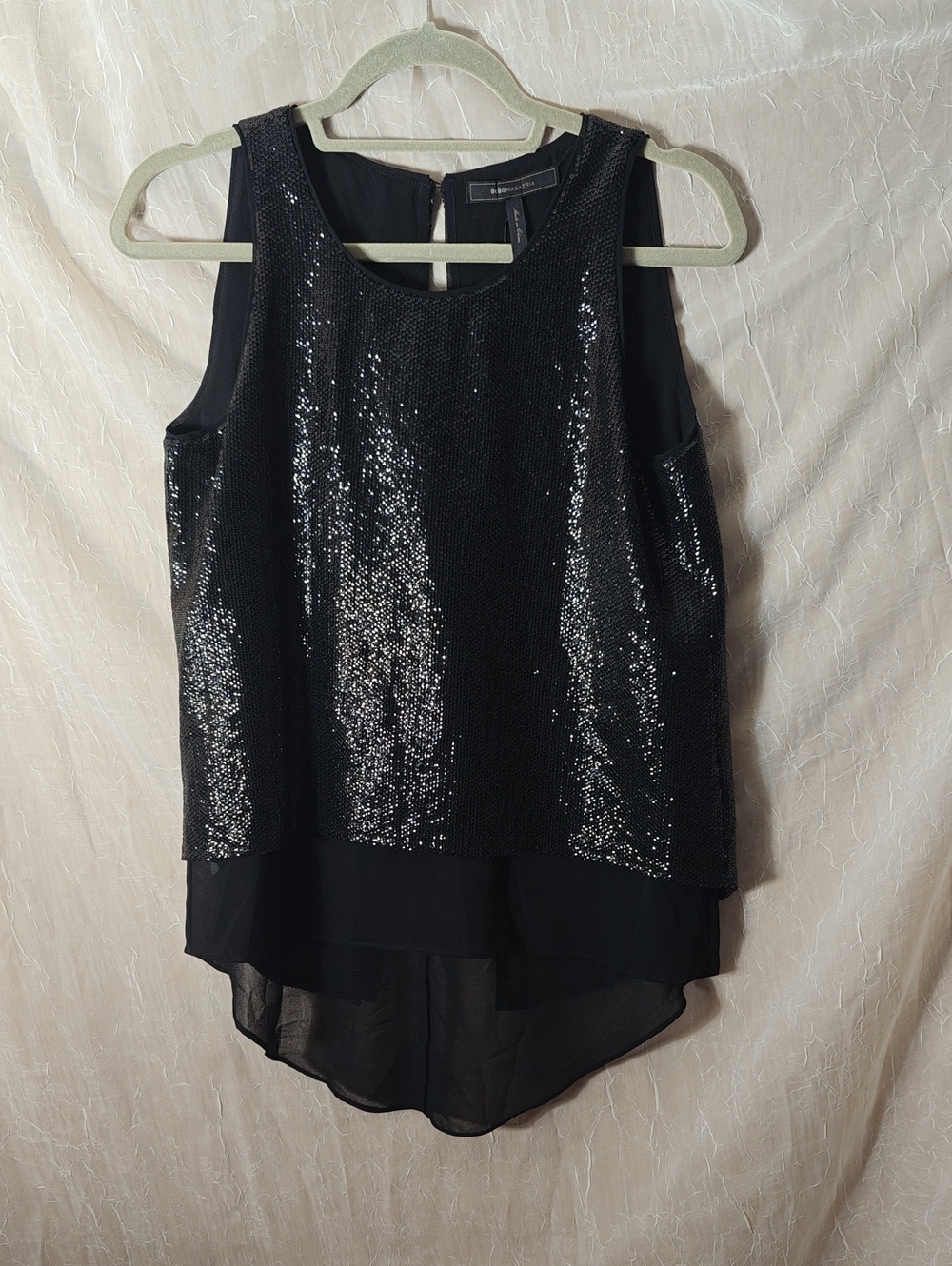 BCBG Black Sequin Top